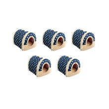 5X Weiches, warmes 2-in-1-Haustiernest mit Sternenmuster, rutschfestes Hunde- und Katzenbett, faltbar,
