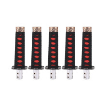 5x Universal Samurai Messer Schaltknauf Schaltknoten Metall Schwarz + Rot 15 cm
