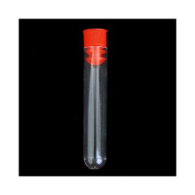 60 pcs. Unfilled plastic test tubes, laboratory testing tool with screw cap, transparent, 12 x 60 mm