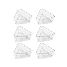 6-pack of fan-shaped storage boxes for corner cabinets with a 24-25 inch diameter, 1/8-inch wedge -