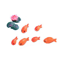 8 Stück / Set rote Fischminiaturfiguren, dekorative Feengartentiere, Moos-Mikrolandschaftsornamente,