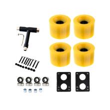 80A Skateboard Wheels Replacement with Bearings Longboard PU Wheels - Street Upgrade Wheels Replacement, Yellow