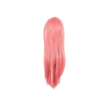 80 cm lange, glatte Cosplay-Perücke, mehrfarbig, hitzebeständig, vollständig elastisch (Pink)