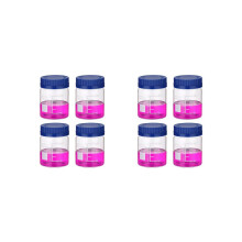 Pack of 8 bottles for storing reagent media, 250 ml round wide-mouth bottles made of borosilicate glass with graduations and GL32 screw cap