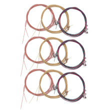 9 sets of guitar strings, replacement steel strings for acoustic guitar (3 brass sets, 3 copper sets and 3 multicolor sets)