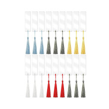 Acrylic bookmark blanks, 30 pieces. Clear acrylic bookmarks for crafting with 30 multicolored tassels for gift DIY bookmark crafts.