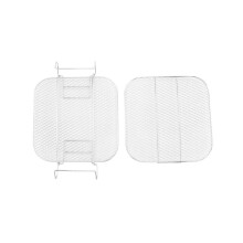 Air Fryer Rack Square Two Layers Racks, Stainless Steel Dehydrator Accessory Rack, Air Multi-Layer Fryer 4.2-5.8QT