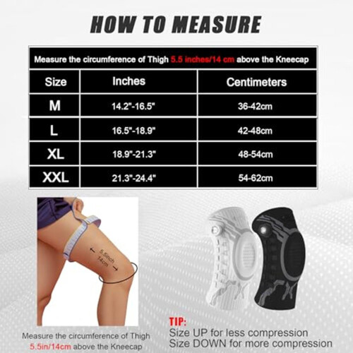 Ergonomic Knee Support Sleeve Compaction Knee-Black Left L 1