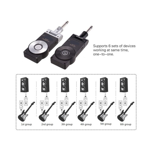 2.4G Guitar Wireless System Transmitter Receiver Rechargeable 180 Rotatable 1