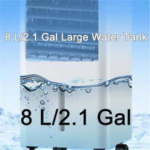 White Portable Air Cooler Fan 23x26x62cm Remote Control Evaporative Mini Air Conditioner Desktop Tower Fan for Home Office Bedroom Quiet Cooling USB