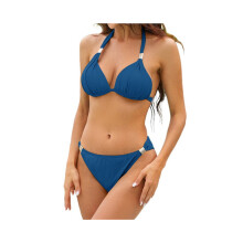 Bedruckter Damenbikini mit Neckholder und Bindebändern im Rücken – Figurschmeichelnder Schnitt, zweiteiliger