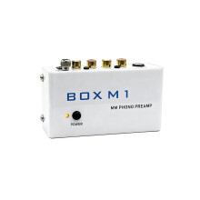 BOX M1 Vorverstärker für Plattenspieler (Phono-Verstärker für Grammophone/Plattenspieler) – EU-Stecker