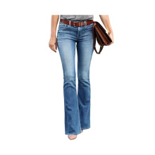 Damen-Bootcut-Jeans, mittelhoch geschnitten, mit Bauchkontrolle, trendige Schlagjeans, gerades Bein,