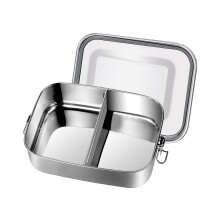 Stainless steel lunchbox, 1200 ml, leakproof with removable divider, environmentally friendly