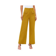 Damen-Cargohose für Business und Freizeit mit Taschen, gelb, Größe L