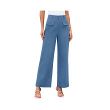 Damen-Cargohose für Business und Freizeit mit Taschen, Dunkelblau, Größe L