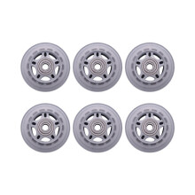 6x Graue, transparente Rollen für Skischuhe, Inline-Skateboards, Zubehör, 70 x 24 mm