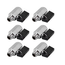 6x verchromtes Messing-Kugelhahn 1/4 Zoll BSP mit Gewindeanschluss für Kompressorschlauch (Außen-/Innengewinde)