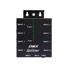 DMX512 Splitter, 8 Kanäle, isoliert, 3-poliger optischer Verteilerverstärker für DJ-Disco-DMX-Bühnenbeleuchtung,