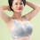 Comfortable Front Hook Lace Bra For Elderly-Silver gray 42 95 8