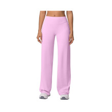 Sportleggings für Damen, gerader Schnitt, nahtlose Vorderseite, rosa, Größe S