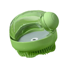 Hunde-Duschbürste, Tierpflegebürste, Massage-Badebürste mit Shampoo-Spender für langhaarige Hunde und