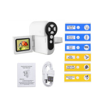 DV microscope for children, 1000x microscope with 6 adjustable LED lights, 2-inch LCD with 32 GB memory card, portable microscope
