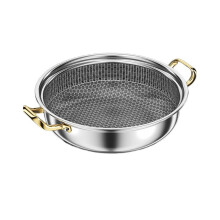 Stekpanna i rostfritt stål, non-stick-belagd, soppgryta, wok, induktionshäll med bikakemönster, spis,