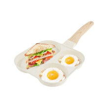 3-in-1 Egg Pan, Non-Stick Omelette Pan with Wooden Handle, Kitchen, Breakfast, Egg Cooking Pan A