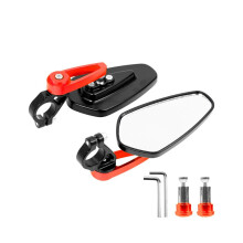 Bicycle handlebar reflector, rearview mirror, safety adjustable, rotatable mirror for electric scooters /Pro, red
