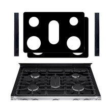 Gas stove burner covers for 30-inch gas stoves - Non-stick, double thick, reusable stove protectors