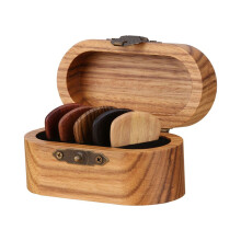 Gitarrenplektrumhalter mit Holzplektrum, Holzplektrum-Aufbewahrungsbox, Plektrumbox
