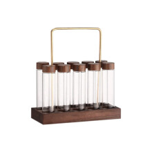 Glass test tube display stand, barista tools, individual tube storage, coffee bean dispensing bottle, sealed glass for