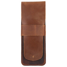 Handgefertigte Stiftetasche aus Leder, Stiftehalter aus Rindsleder, Vintage-Retro-Accessoire für Reisetagebücher