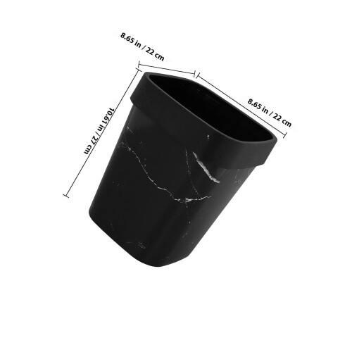 Abfallbehälter mit schwarzer Marmorstruktur, quadratisch, robuste Konstruktion, modernes und einzigartiges Design 1