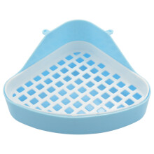 Kaninchen-Toilette, Ecktoilette für Kleintiere, Ecke für Haustierabfälle für Kaninchen und Hamster (Blau)
