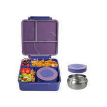 Hot lunchbox for children with 237 ml of soup. Leakproof thermal lunchbox for children with 4 compartments for school and travel.