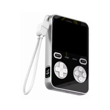 Wireless or Type-C fast charging, 5000 mAh, magnetic absorption, handheld game console with more than 1500 games, silver