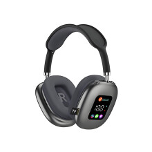 Kabelloses Headset mit RGB-Digitaldisplay und Kartenleser, Kopfhörer für Sport und Gaming, schwarz