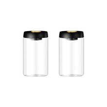 Tarro de cristal para granos de café, recipiente doméstico con cierre al vacío, para almacenar alimentos,