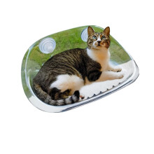 Katzenbett mit Saugnapf, Hängeschaukel, abnehmbar, Fensterbank, Glas, Hängebett, Haustierbedarf, transparent-weiß