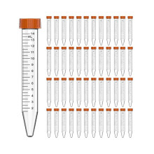 Conical centrifuge tubes - 15 ml centrifuge tubes, 50 pieces. Sterile tubes with leak-proof screw caps.