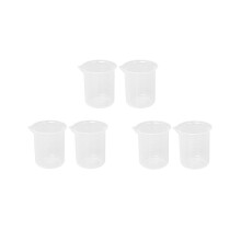 Kitchen/Laboratory Measuring Cups, Clear Plastic, Thickened Measuring Cups with Cap, Measuring Jug, 200 ml, 6 Pieces