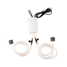 Luftpumpe für Aquarien, USB-betriebener Belüfter, Aquarienzubehör, verstellbares Luftventil, leise Blasen-Sauerstoffpumpe
