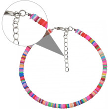 Buntes Fußkettchen aus Ton, Strand-Fußkette im Boho-Stil, DIY-Fußkettchen aus weichem Polymerton