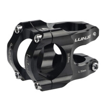 LUNJE CNC Fahrrad-Vorbau MTB Power Short 35 mm Mountainbike Bridge 31,8 mm Rohrvorbau, Schwarz