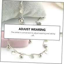 Silver Ankle Chain Dainty Ankle Jewelry Romantic Foot Chain with Heart Charm Fashion Anklet for Women Casual Summer Wear