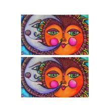 Outdoor-Flagge „Sonne und Mond“, Himmlische Hippie-Kunstflagge, Gartenflagge für draußen, Rasen, Veranda,