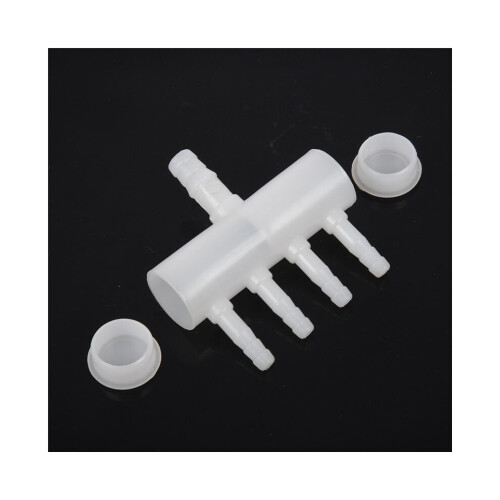 4X Plastic 4-Way Aquarium Oxygen Tube Fitting Distributor Valve 1