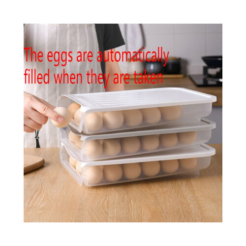 Automatic egg roller, refrigerator vegetable drawer, egg basket, storage container, kitchen storage box, grey 2